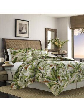 brand new Tommy Bahama Palmiers 100% Cotton QUEEN Duvet Cover + 2 Shams
